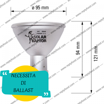 SOLAR RAPTOR HID 50W SPOT - LAMPADA RISCALDANTE + UVA/UVB