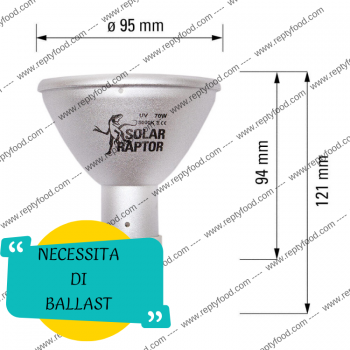 SOLAR RAPTOR HID 70W SPOT - LAMPADA RISCALDANTE + UVA/UVB