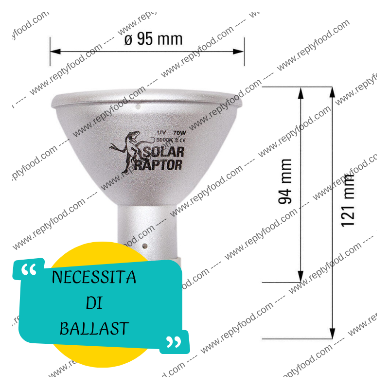 SOLAR RAPTOR HID 70W SPOT - LAMPADA RISCALDANTE + UVA/UVB