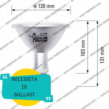 SOLAR RAPTOR HID 150W FLOOD - LAMPADA RISCALDANTE + UVA/UVB