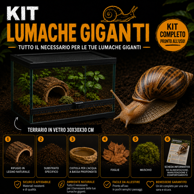 KIT COMPLETO PER ACHATINA FULICA PLUS