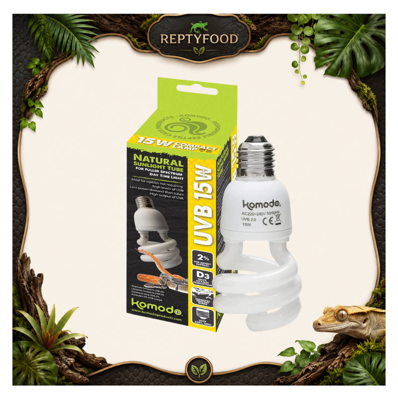 KOMODO COMPACT LAMP UVB 2% 15W- LAMPADA UVB