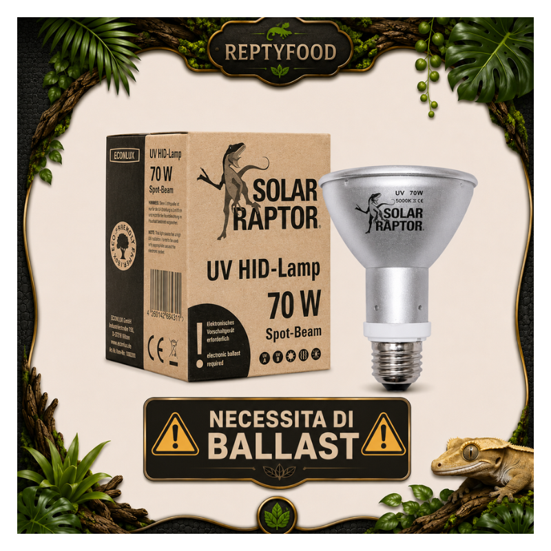 SOLAR RAPTOR HID 70W SPOT - LAMPADA RISCALDANTE + UVA/UVB