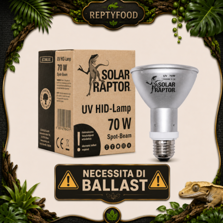 SOLAR RAPTOR HID 70W SPOT - LAMPADA RISCALDANTE + UVA/UVB