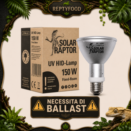 SOLAR RAPTOR HID 150W FLOOD - LAMPADA RISCALDANTE + UVA/UVB