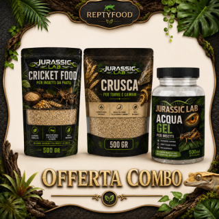 JURASSIC LAB CRUSCA + CRICKET FOOD + ACQAUGEL COMBO