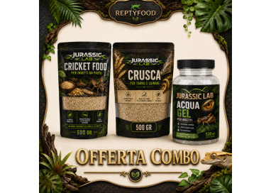 JURASSIC LAB CRUSCA + CRICKET FOOD + ACQAUGEL COMBO