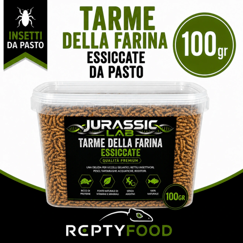 TARME DELLA FARINA ESSICCATE 100GR - INSETTI DA PASTO TARME DELLA FARINA ESSICCATE 100GR - INSETTI DA PASTO
