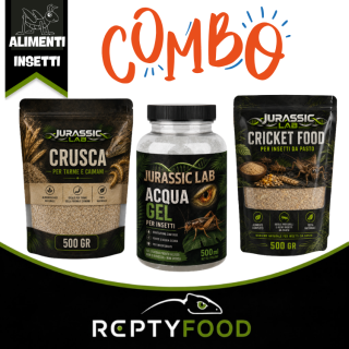 JURASSIC LAB CRUSCA + CRICKET FOOD + ACQAUGEL COMBO