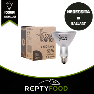 SOLAR RAPTOR HID 50W SPOT - LAMPADA RISCALDANTE + UVA/UVB SOLAR RAPTOR HID 50W SPOT - LAMPADA RISCALDANTE + UVA/UVB