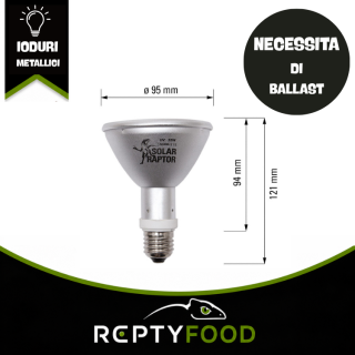 SOLAR RAPTOR HID 50W SPOT - LAMPADA RISCALDANTE + UVA/UVB SOLAR RAPTOR HID 50W SPOT - LAMPADA RISCALDANTE + UVA/UVB