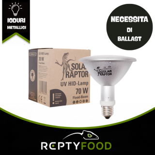 SOLAR RAPTOR HID 70W FLOOD - LAMPADA RISCALDANTE + UVA/UVB