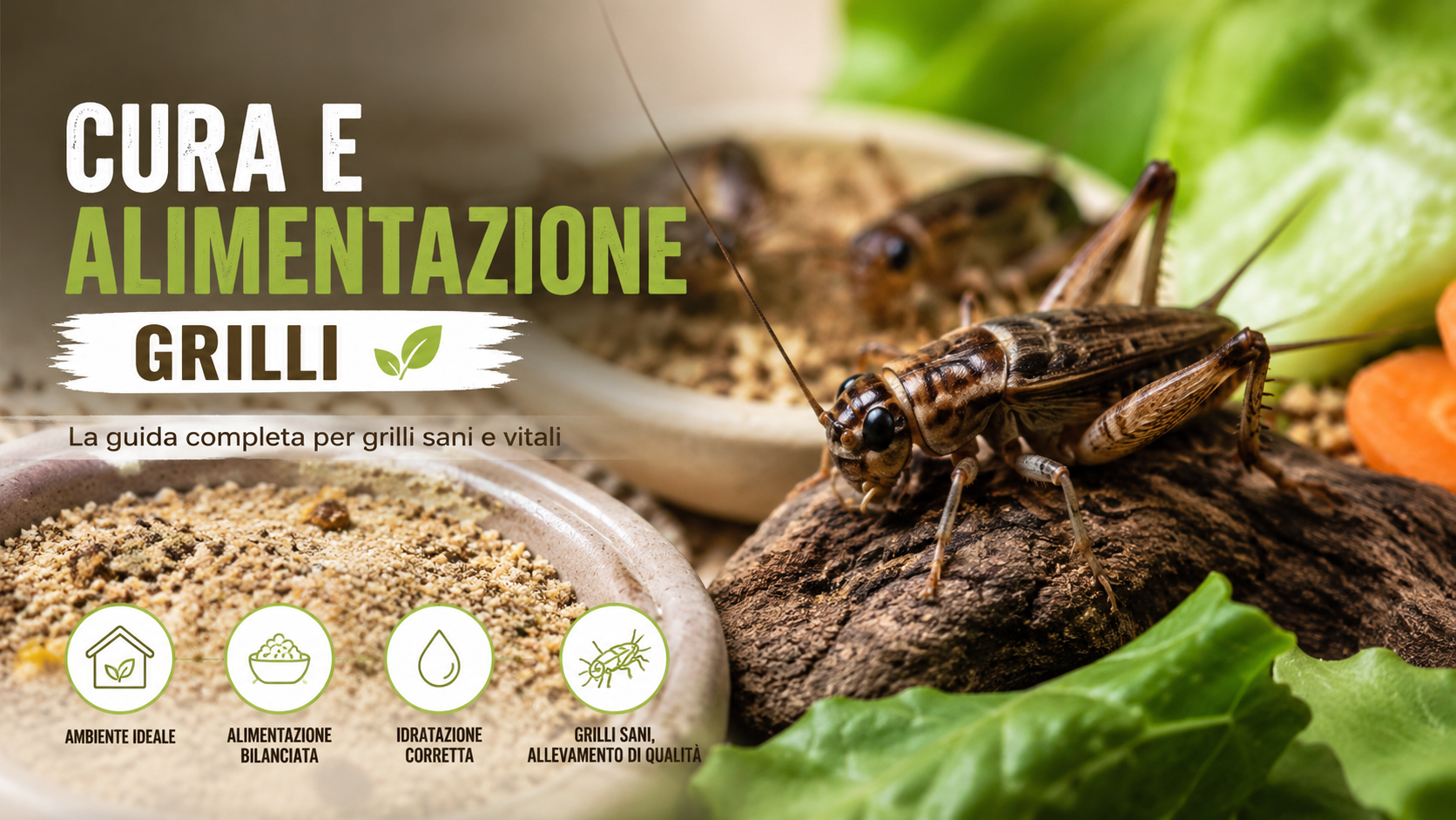 Cura e alimentazione dei grilli