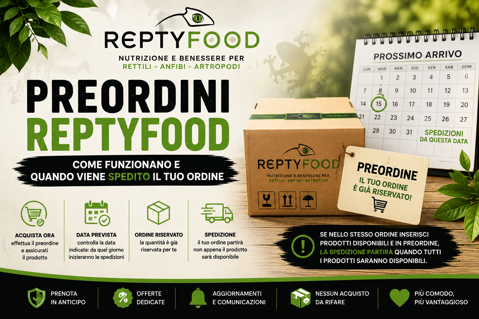 Preordini ReptyFood: come funzionano e quando viene spedito il tuo ordine