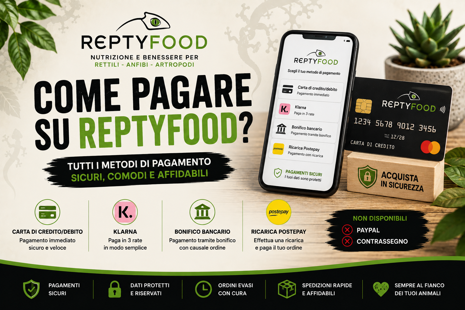 Come pagare su ReptyFood: tutti i metodi di pagamento disponibili
